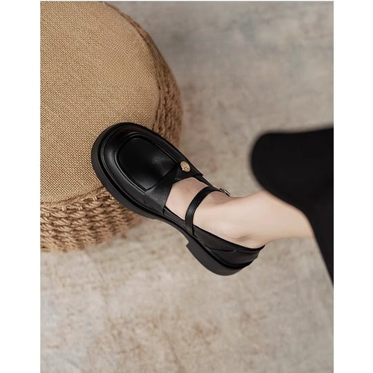Damen elegante Mary Jane Loafers mit modischem Riemchen und komfortablem Fußbett R&B