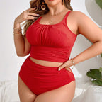 Damen Hochtailliertes Bikini-Set mit raffiniertem Rippendesign R&B