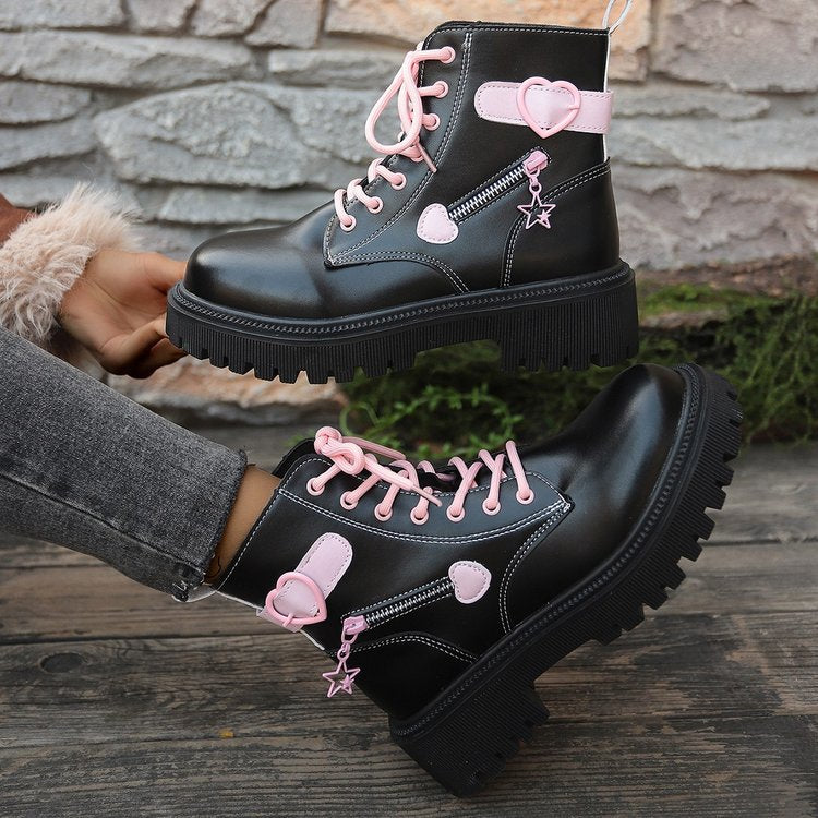 Damen Modische Stiefel mit Herz- und Stern-Details R&B