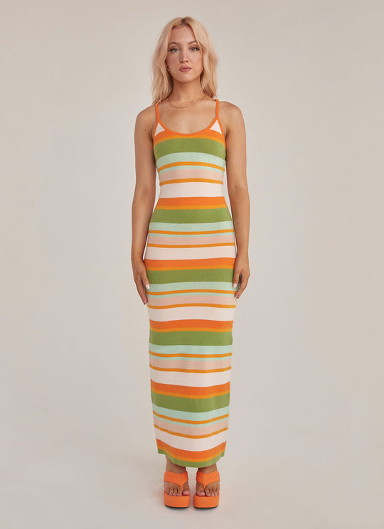 Damen Designer-Midi-Kleid mit stilvollem Grafikmuster R&B