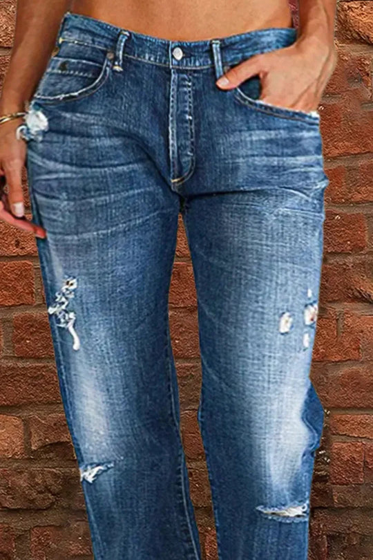 Damen lockere Jeans im Used-Look R&B