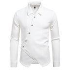 Herren modisches Hemd mit asymmetrischem Knopfdesign und eleganter Passform R&B