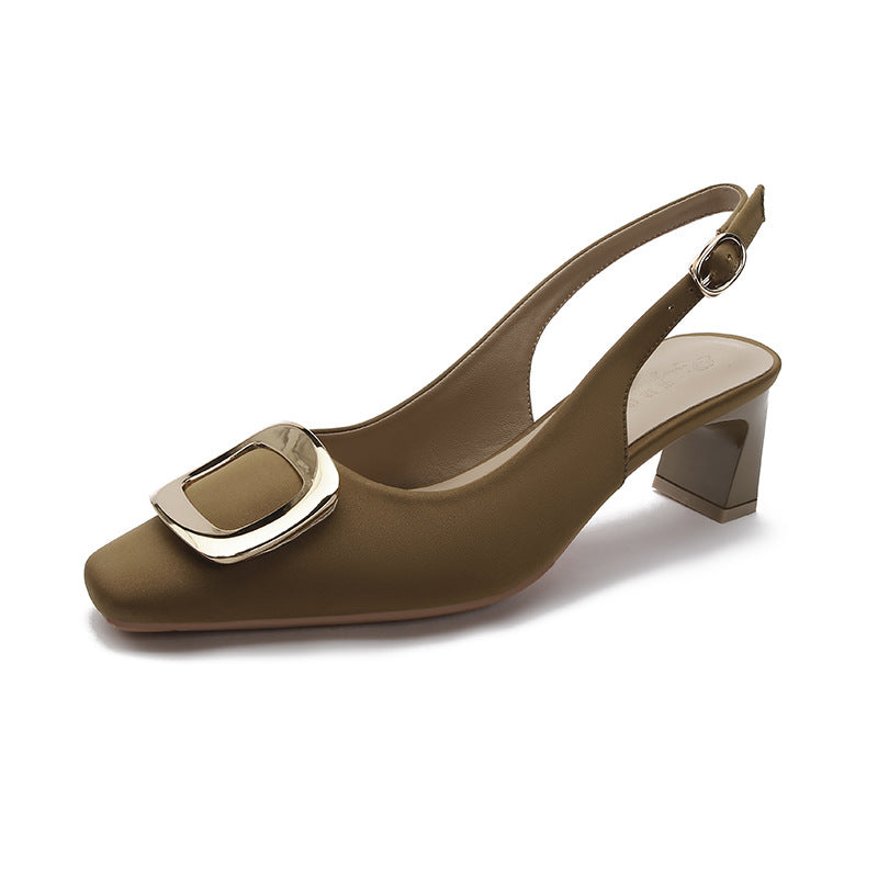 Damen Slingback-Pumps mit modischem Schmuckdetail und komfortablem Blockabsatz R&B