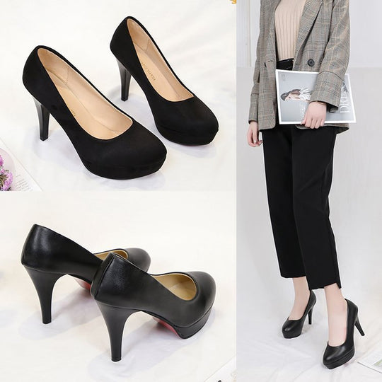 Damen elegante Plateau-Pumps mit komfortablem Sitz und hohem Absatz R&B