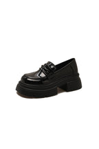 Damen Modische Loafers mit glänzender Oberfläche und robustem Plateau R&B