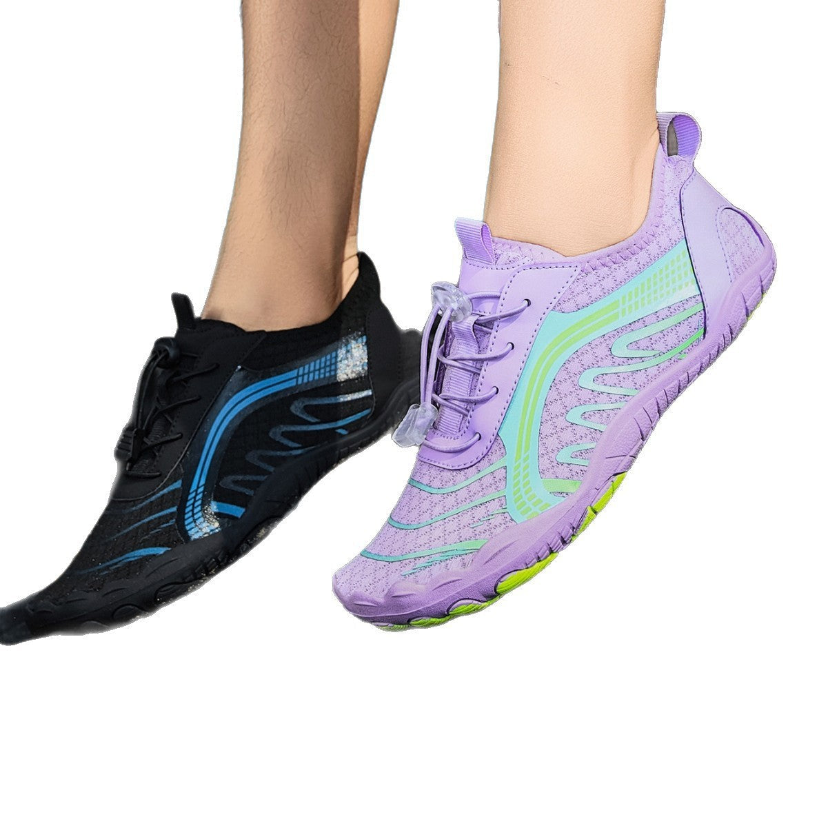 Damen Aqua-Schuhe mit elastischem Schnellschnürsystem und rutschfester Sohle