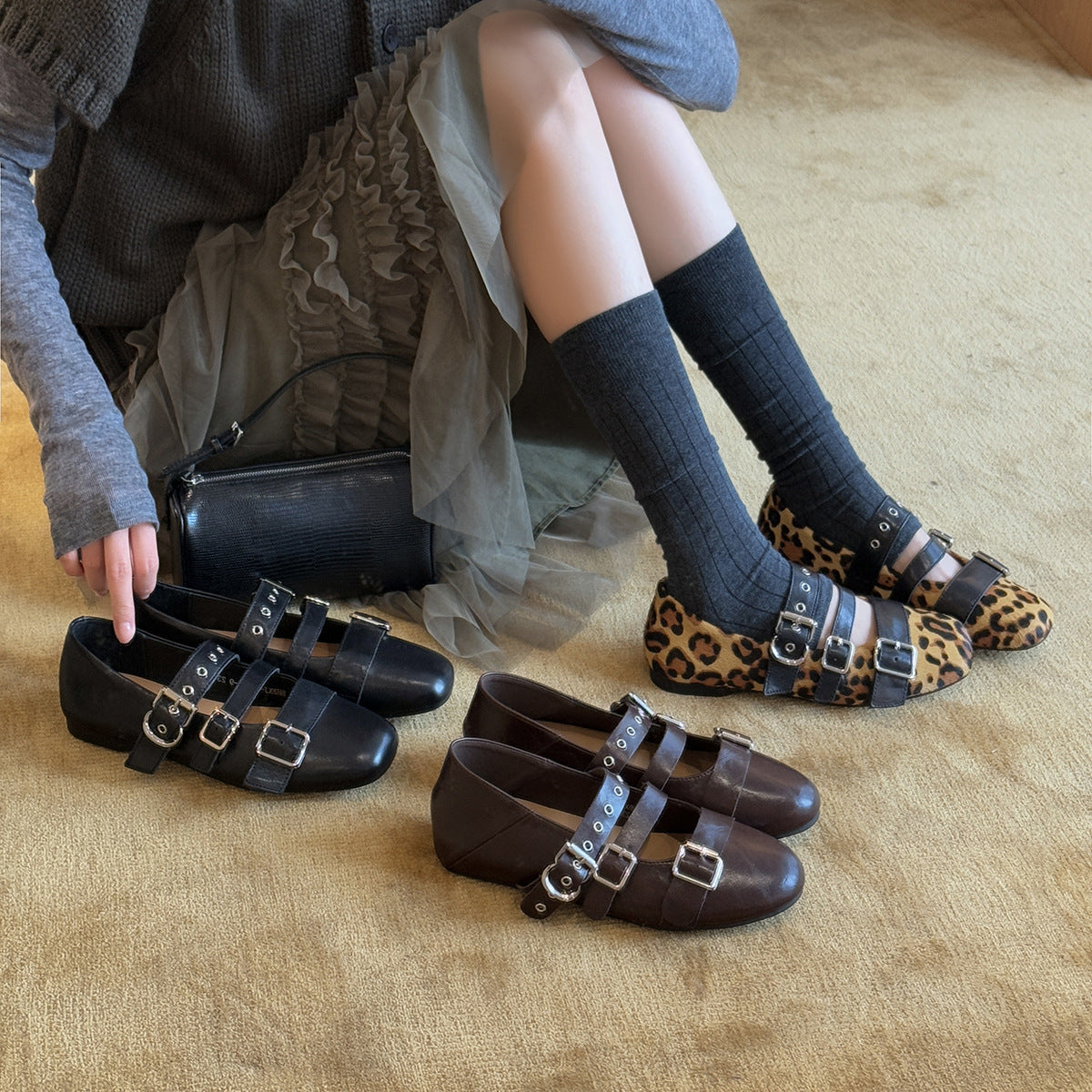 Damen Elegante Mary Jane Schuhe mit modischem Schnallen-Design und komfortabler Sohle R&B