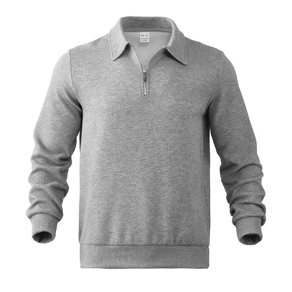 Herren Sweatpullover mit halblangem Reißverschluss und strukturiertem GewR&Be R&B