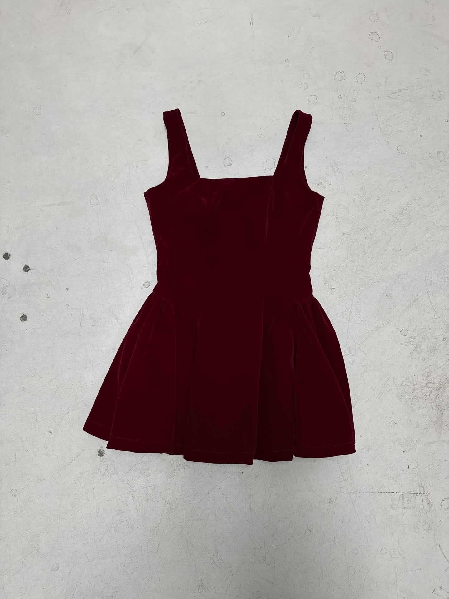 Damen Kurzes Samtkleid mit hochwertigem Schnitt und A-Linien-Silhouette R&B