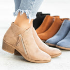 Damen Ankle Boots mit modischem Reißverschluss und komfortablem Blockabsatz R&B