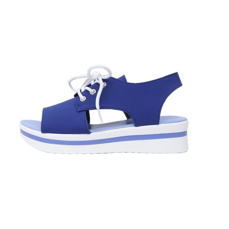 Damen Sneaker-Sandalen mit offener Zehenpartie und elastischem Schnürdesign R&B