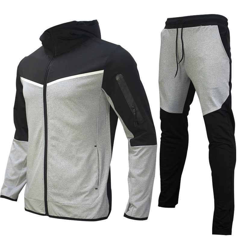 Herren Sportliches Trainingsanzug-Set mit atmungsaktiven Materialien und praktischen Reißverschlusstaschen R&B