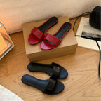 Damen Elegante Schlupfsandalen mit breitem Riemen aus hochwertigem Leder R&B