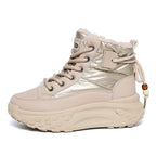 Damen modische hohe Sneakers mit isolierendem Futter und rutschfester Sohle R&B