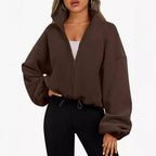 Damen Sportliche Zip-Jacke Heidi-Mode