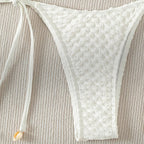 Damen Triangel-Bikini-Set mit verstellbaren Trägern und schönen Muschel-Details R&B