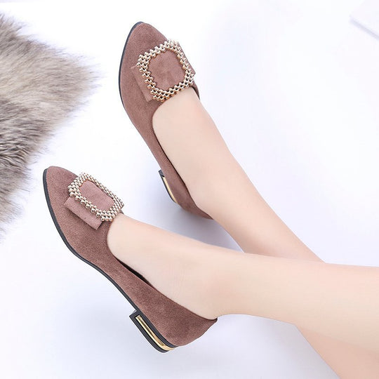 Damen elegante Ballerinas mit glitzerndem Schmuckdetail und bequemem Fußbett R&B
