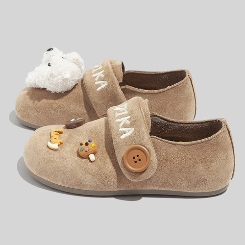 Damen Clogs mit niedlichen Tierapplikationen und Knopfverschluss R&B