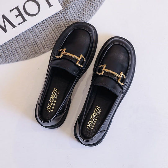 Damen Klassische Loafers mit elegantem dekorativen Schnallenverschluss R&B