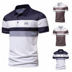 Herren Poloshirt mit modernem Streifenmuster und atmungsaktiven Eigenschaften