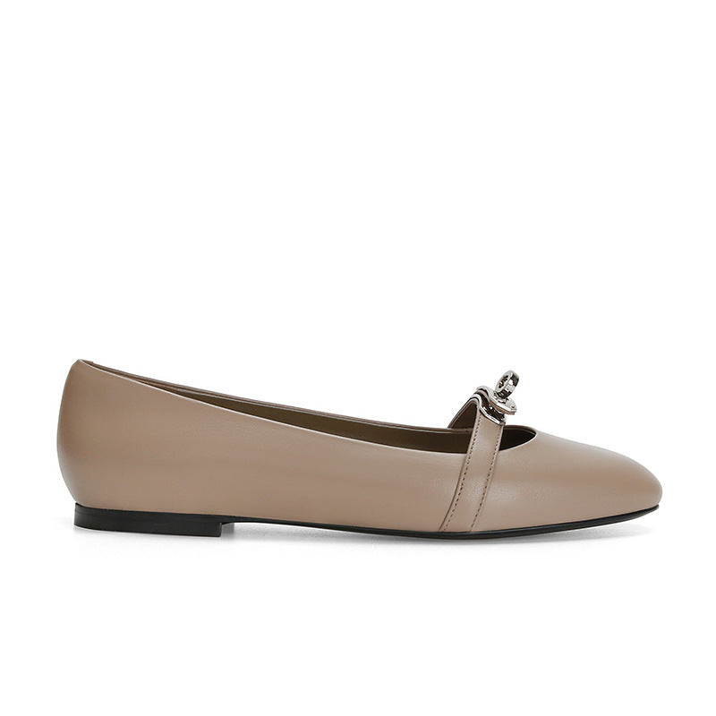 Damen Ballerinas mit elegantem Riemen und schimmerndem Akzent