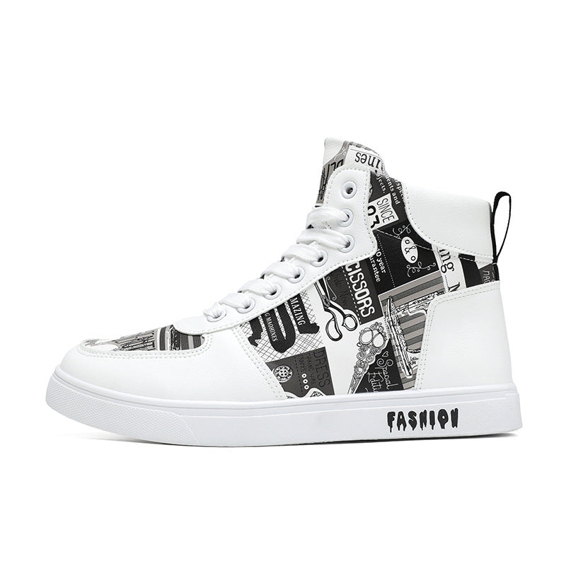 Herren Modische High-Top Sneakers mit einzigartigem Grafikdesign R&B