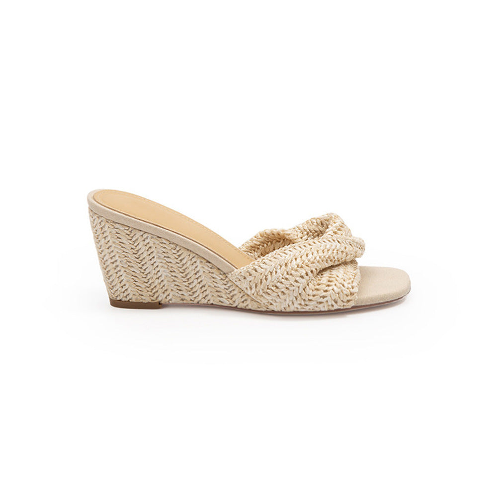 Damen Wedgesandalen mit kunstvoll geflochtenem Riemendesign und komfortablem Fußbett R&B