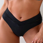 Damen Hochtailliertes Bikiniunterteil mit stilvollem Wickeldesign R&B