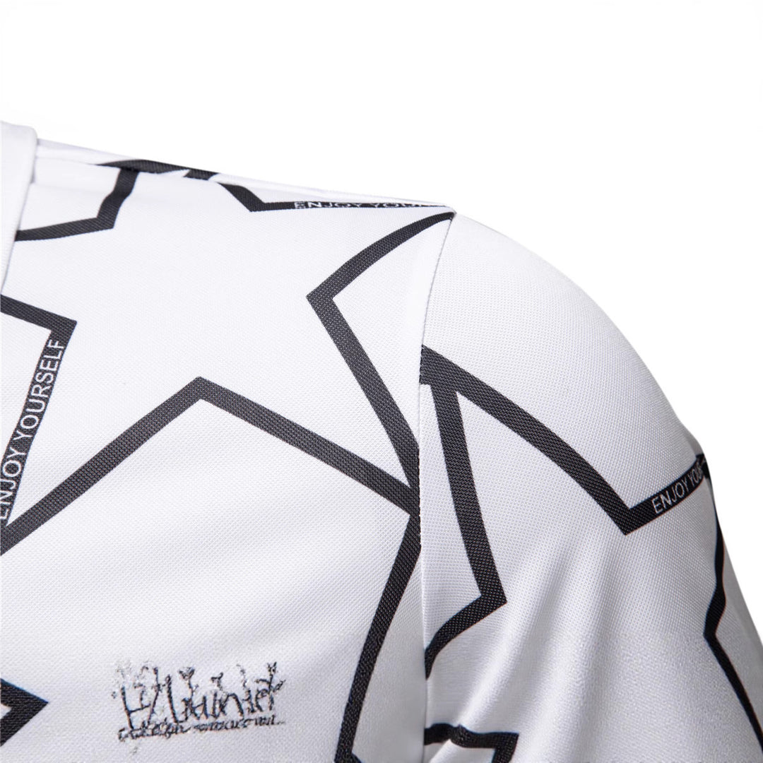 Herren Poloshirt mit modernem Sternen-Design und atmungsaktiven Materialien R&B
