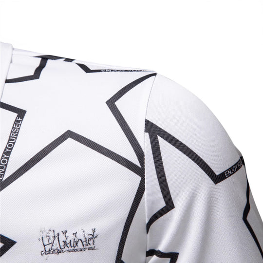 Herren Poloshirt mit modernem Sternen-Design und atmungsaktiven Materialien R&B