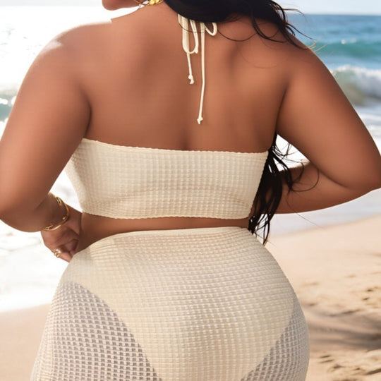 Damen Bandeau-Bikini mit asymmetrischem Rock R&B