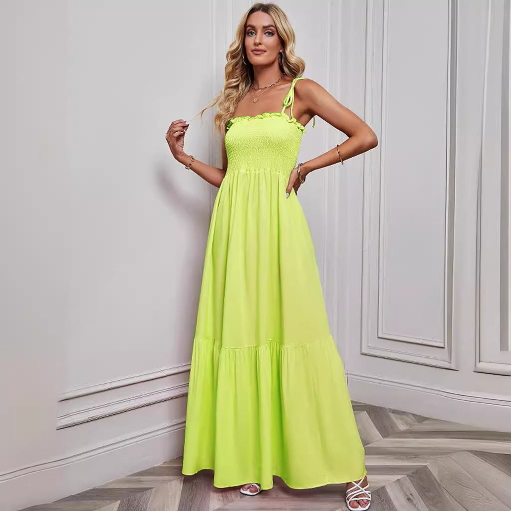 Damen Maxikleid mit schmalem Oberteil und luftiger Rockpassform R&B