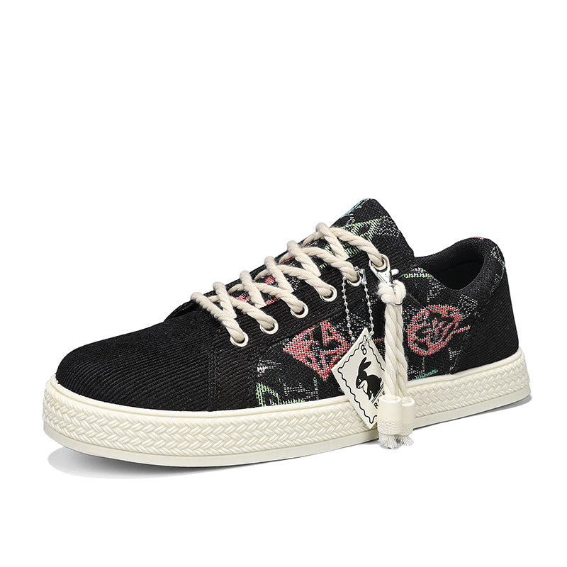 Damen Lässige Canvas-Sneakers mit einzigartigem Druckdesign R&B
