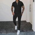 Herren Freizeit-Set mit modernem Kurzarm-Polo und eleganten Jogginghosen R&B