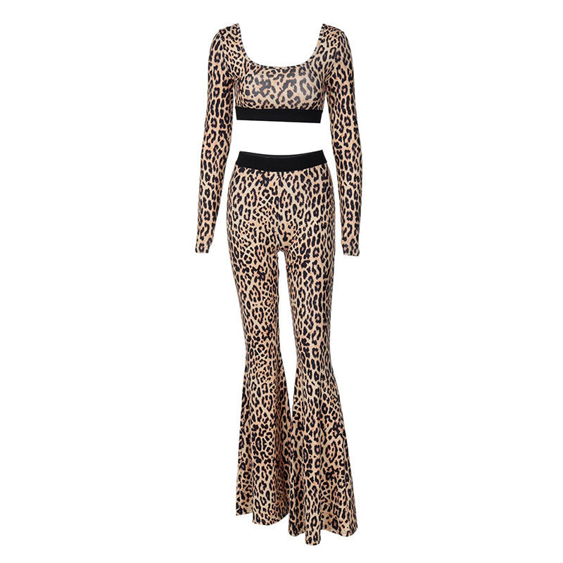 Damen Figurbetontes Flared Jumpsuit mit Animal-Print R&B