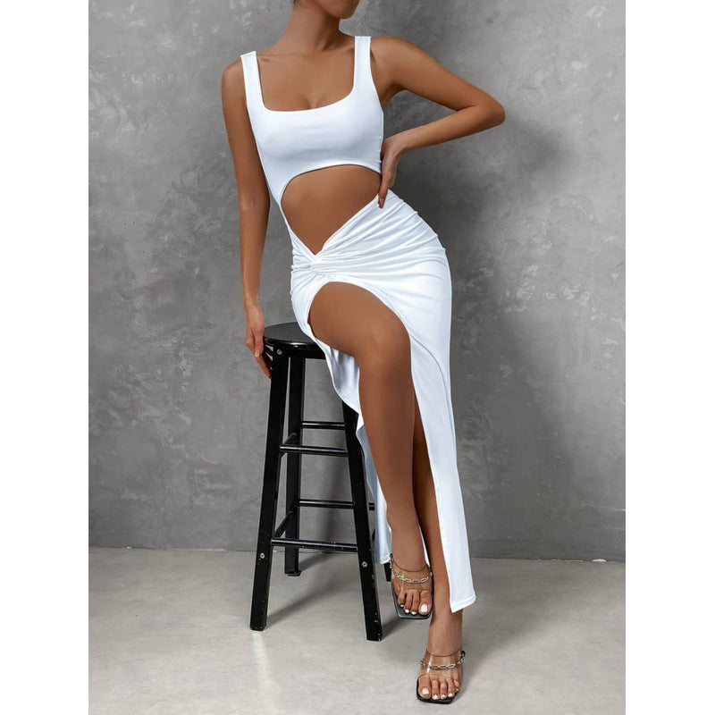 Damen Cut-Out Maxikleid mit seitlichem Schlitz und hochwertigem Material R&B