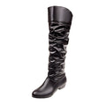 Damen nan knielange Slouch-Stiefel mit weichem Schaft und niedrigem Blockabsatz R&B