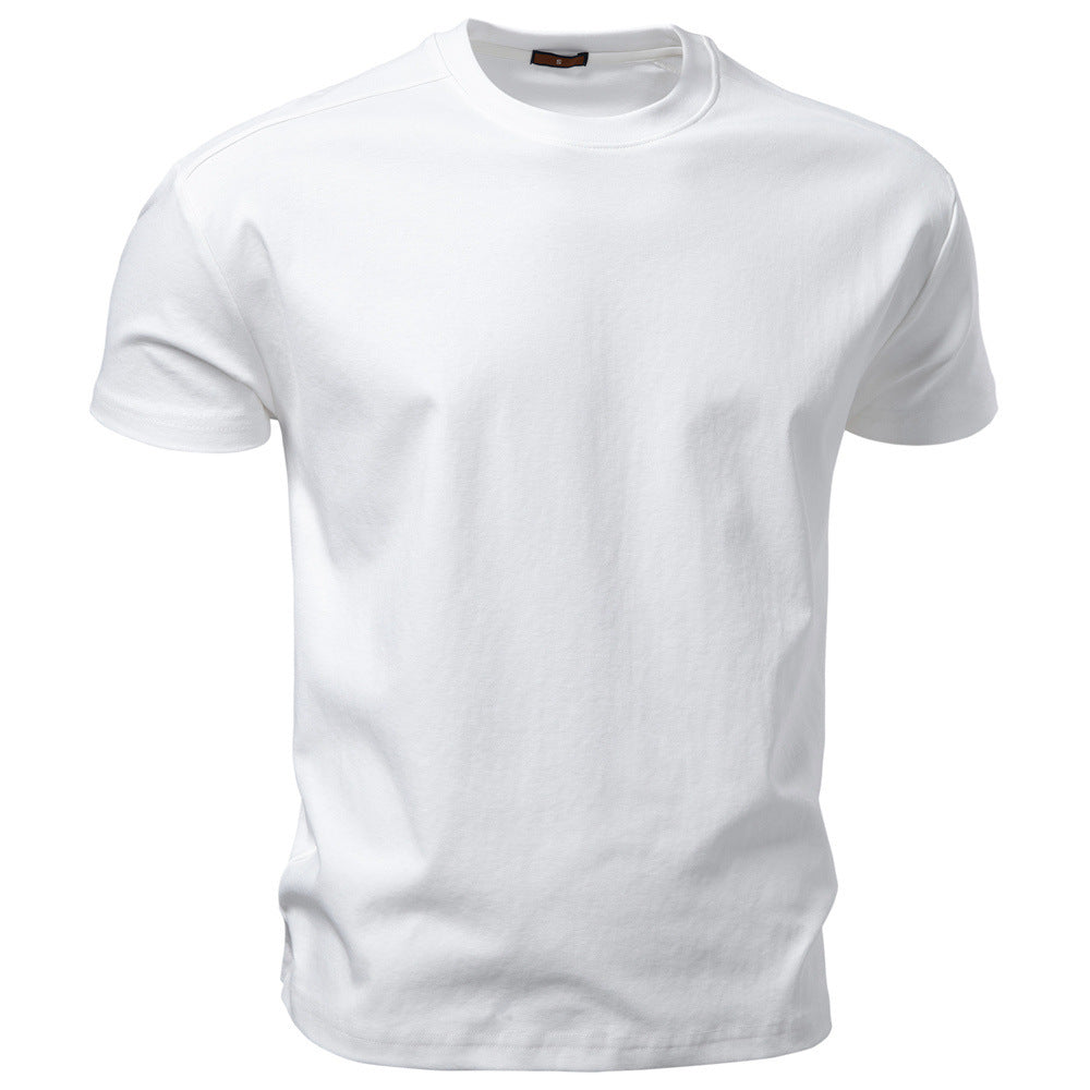 Herren nan klassisches Baumwolljersey Rundhalsshirt mit verstärktem Kragen R&B