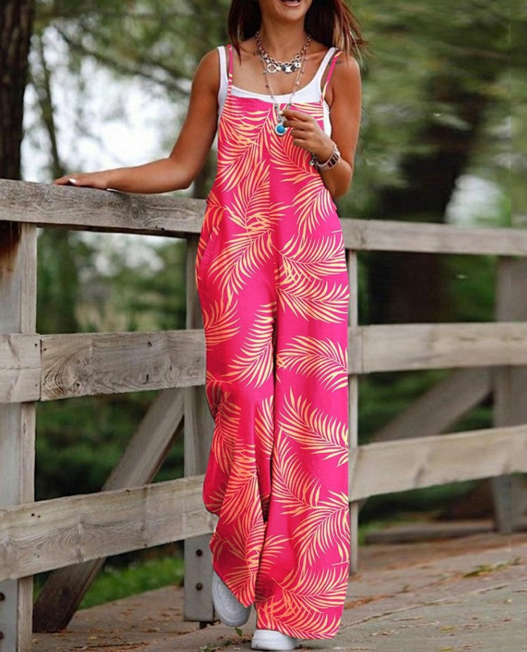 Damen Maxikleid mit verspieltem Ethno-Muster und breiten Trägern R&B