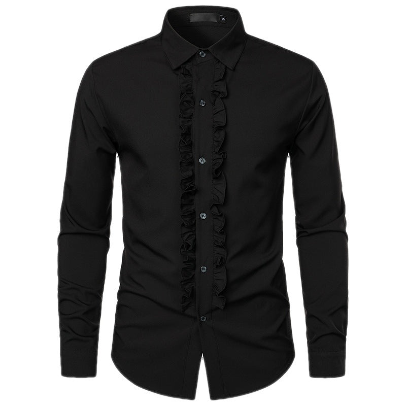 Herren Elegantes Hemd mit Rüschendetails R&B