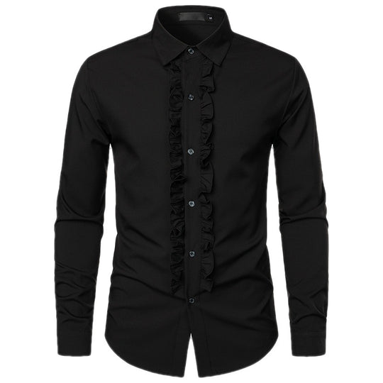 Herren Elegantes Hemd mit Rüschendetails R&B