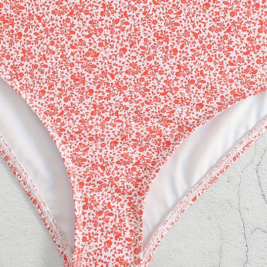 Damen Hochtailliertes Bikiniset mit floralem Muster R&B