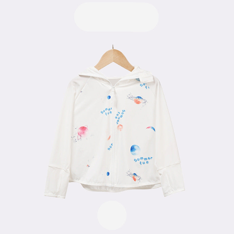 Kinder UV-Schutzjacke mit Kapuze und leichten atmungsaktiven Eigenschaften R&B