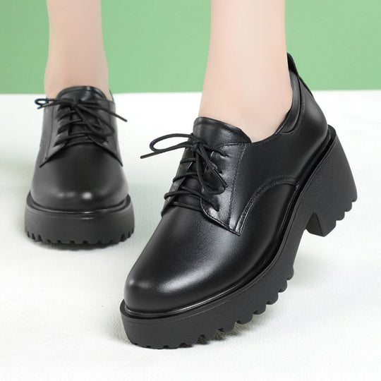 Damen Komfortable Schnürschuhe mit klobigem Absatz und rutschfester Sohle R&B