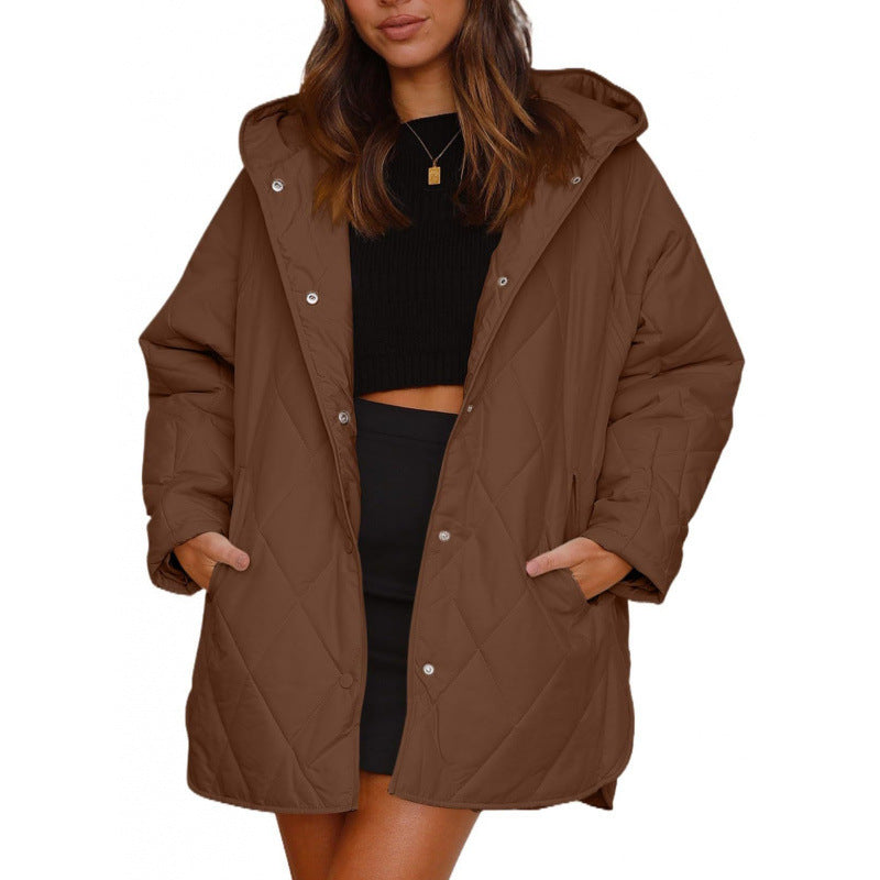 Damen warme Steppjacke mit Kapuze R&B