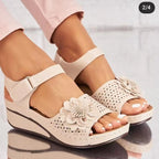 Damen elegante und komfortable Sandalen mit floralem Cut-Out-Design R&B