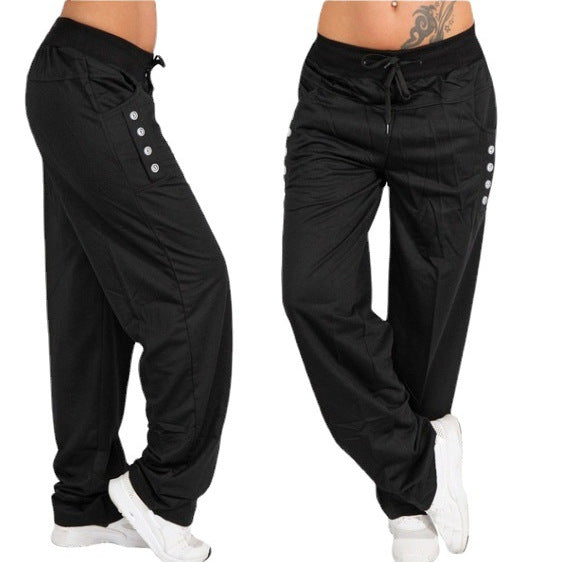 Damen Sportliche Freizeithose mit praktischen Taschen und verstellbarem Bund R&B