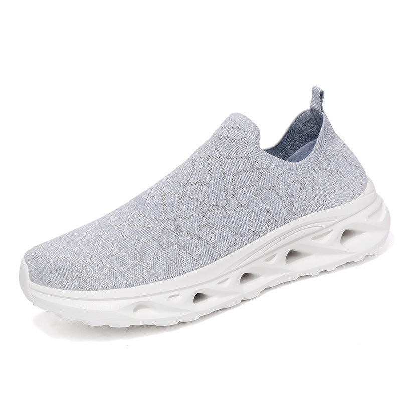 Damen Sportliche Slip-On Sneakers mit atmungsaktiver Oberflächenstruktur und dämpfender Sohle R&B