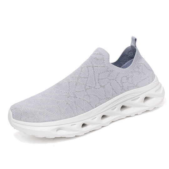 Damen Sportliche Slip-On Sneakers mit atmungsaktiver Oberflächenstruktur und dämpfender Sohle R&B