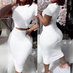 Damen Crop-Top und Bleistiftrock Set R&B